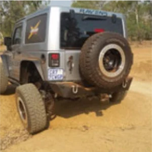 JK Rock Crawler Stubby Rear Bumper with Tow Bar & Wiring Harness