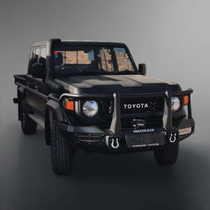Land Cruiser Pick Up & Station Wagon Rocker Bar Full Loop Front Bumper Replacement Bullbar with Pegasus Light Units
